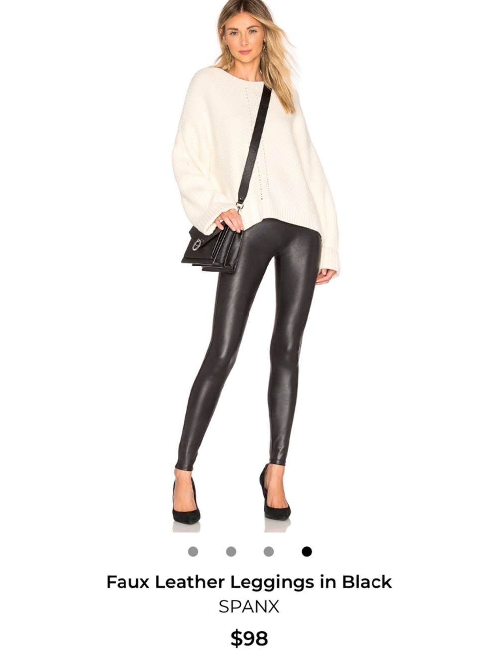 SPANX Faux Leather-Look Leggings — Black